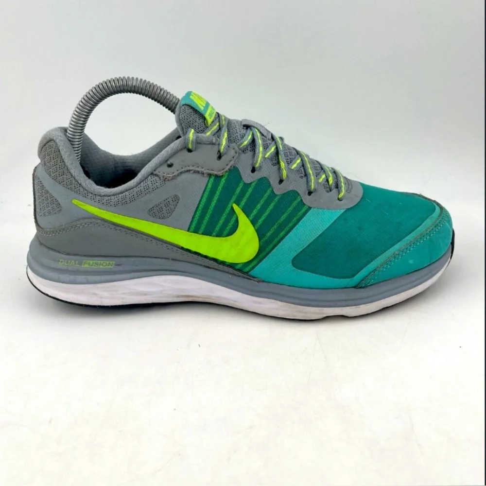 Nike Teal And Gray Dual Fusion X Running Shoes Size 6.5